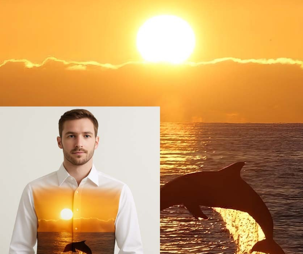 Custom digital printed designer shirt with artistic pattern